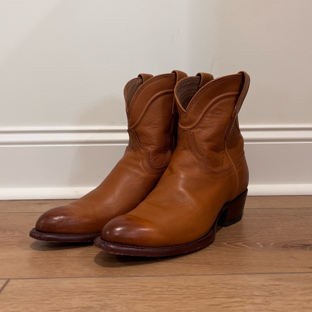 Tecovas Brown Leather Western Ankle Boots Size 8B Handmade Mexico